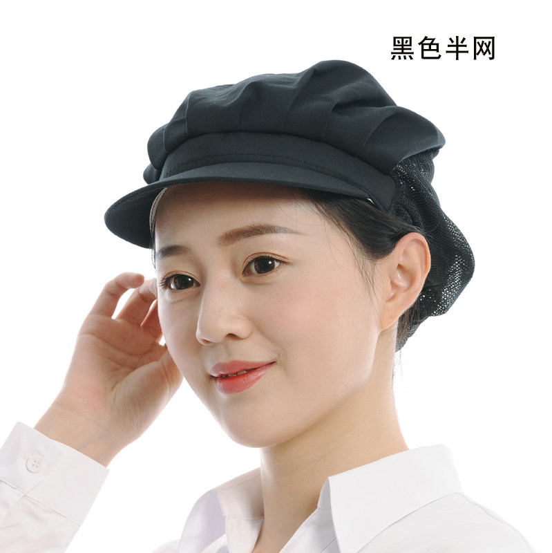 韩版食品网帽工作帽工厂透气耐磨