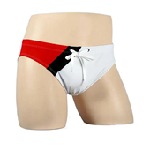 游泳沙滩男生三角泳裤 男士 时尚 中腰外系带单面拼接个性 三角泳裤