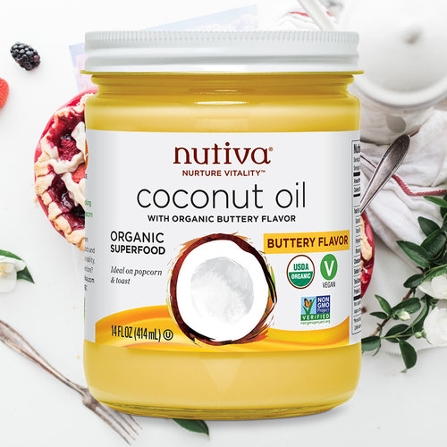 Nutiva椰子油奶油味素黄油椰子油