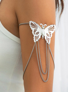 欧美蝴蝶流苏链条手链项链套装