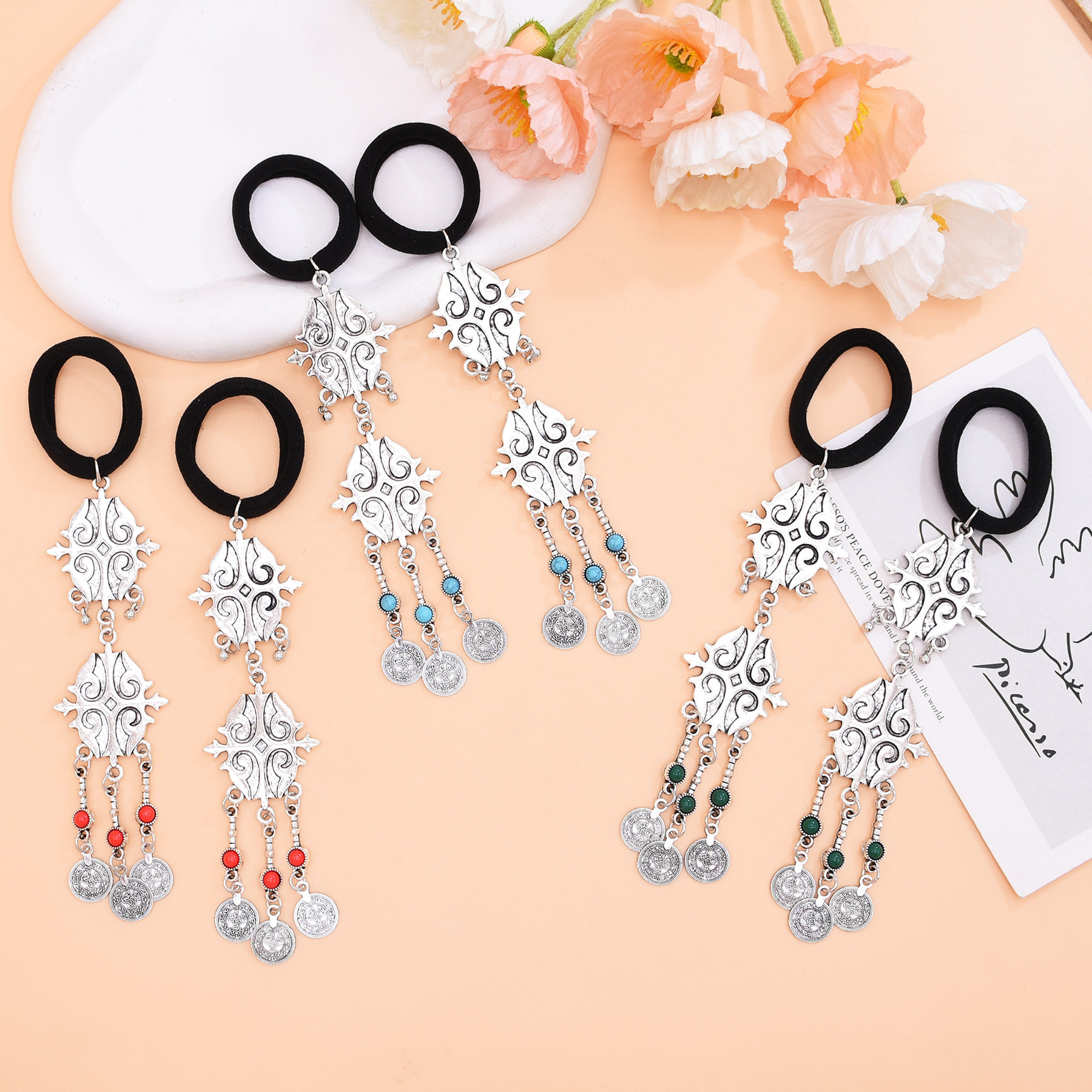 哈萨克民族风合金花纹钱币流苏发饰复古长款松紧弹力皮绳新疆头绳,饰品/流行首饰/时尚饰品新,其它首饰,淘宝优惠券,粉丝福利购,淘宝优惠卷