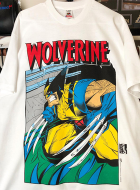 超级英雄金刚狼美式卡通动漫oldschool学院风潮流复古短袖男女T恤