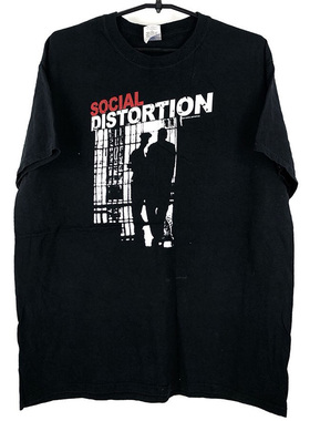 Social Distortion扭曲的社会乐队重金属摇滚VTG高街复古短袖T恤