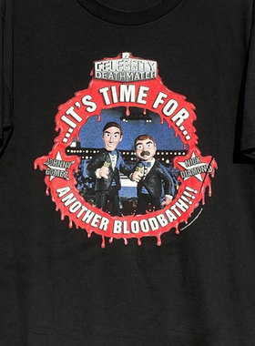 MTV名人死亡竞赛Celebrity Deathmatch美式复古VTG高街短袖T恤棉