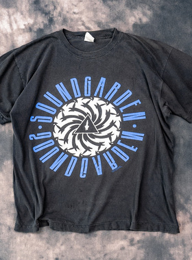 Soundgarden声音花园乐队美式复古vintage高街潮牌重磅棉短袖T恤