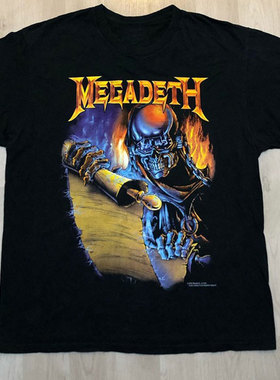 Megadeth重金属乐队美式复古摇滚短袖男女VTG高街休闲潮牌纯棉T恤