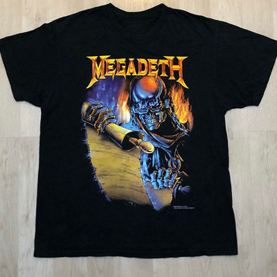 Megadeth重金属乐队美式复古短袖