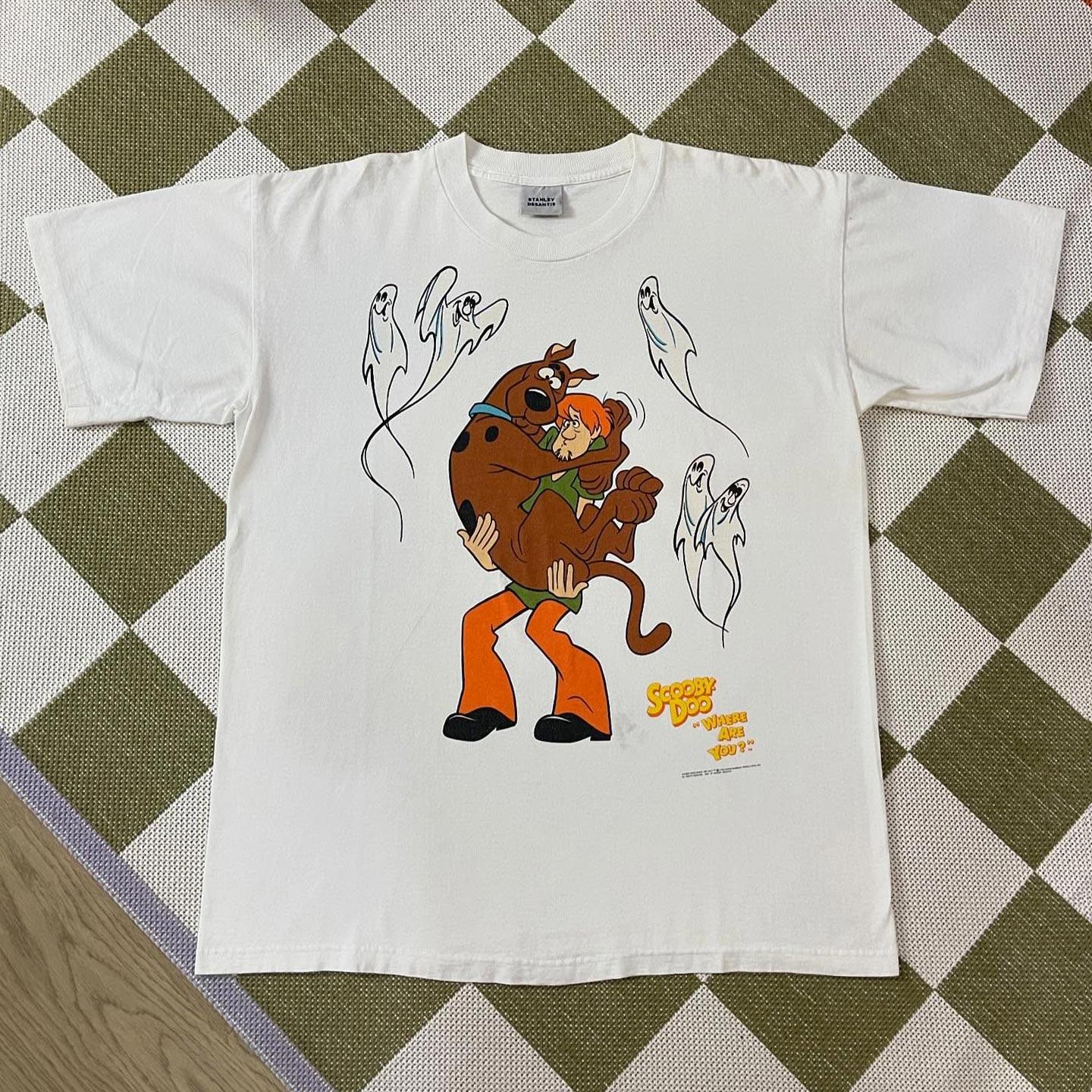 美式复古Scooby-Doo史酷比趣味卡通动漫短袖VTG高街潮牌小领口T恤