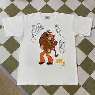 VTG高街潮牌小领口T恤 Doo史酷比趣味卡通动漫短袖 美式 复古Scooby