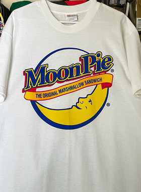 Moonpie月亮派美式复古oversize高街休闲潮牌宽松纯棉短袖T恤男女