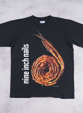 Nine Inch Nails九寸钉乐队美式复古工业摇滚vibe街头潮牌短袖T恤