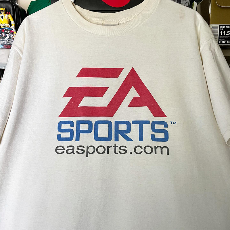 EA SPORTS美式休闲简约印花短袖男女oversize宽松运动圆领纯棉T恤