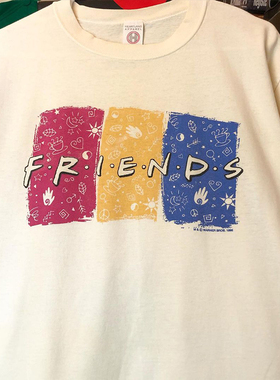 Friends老友记周边印花短袖男女同款VTG高街美式休闲潮流纯棉t恤