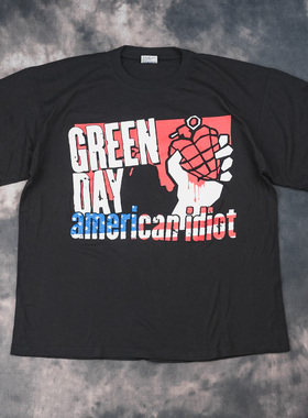 Green Day绿日乐队朋克摇滚美式复古VTG高街圆领纯棉短袖T恤男女