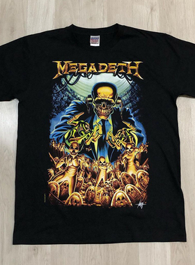 Megadeth重金属摇滚乐队美式复古短袖男女vintage高街潮牌纯棉T恤