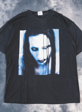 Marilyn Manson玛丽莲曼森美式复古vintage高街潮牌重磅棉短袖T恤