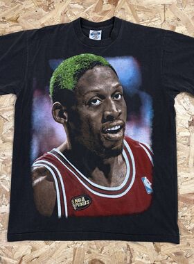 Dennis Rodman罗德曼大虫美式街头嘻哈vintage复古短袖男女T恤棉