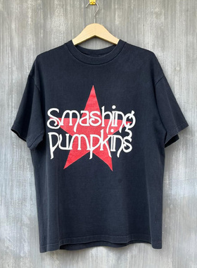 smashing pumpkin碎南瓜乐队摇滚美式复古VTG高街短袖T恤男女同款