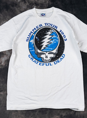 Grateful Dead感恩而死乐队迷幻摇滚vibe高街潮牌西海岸风短袖T恤