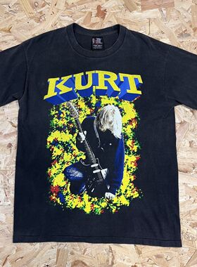 科特柯本KurtCobain涅槃乐队美式复古摇滚VTG高街潮牌纯棉短袖t恤