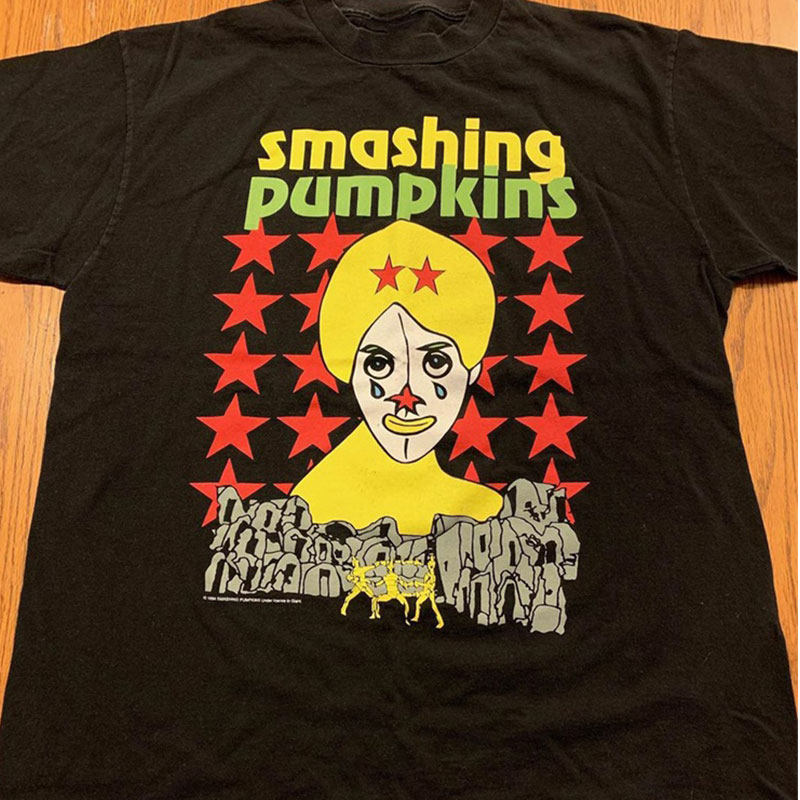 直喷短袖T恤美式复古碎南瓜乐队