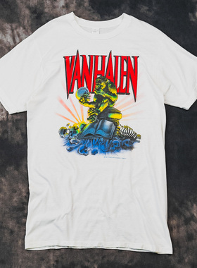 Van Halen范·海伦1987年乐队巡演纪念款短袖T恤美式复古潮牌上衣