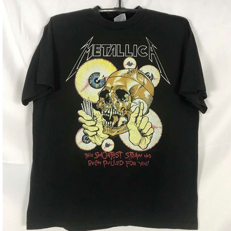 金属乐队Metallica周边印花短袖oversize高街美式复古潮牌T恤男女