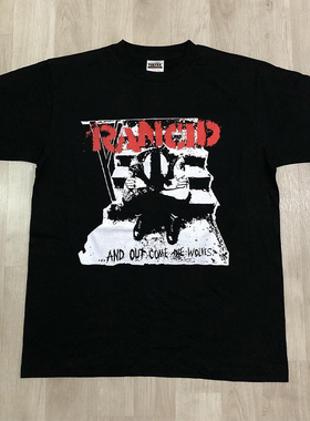 Rancid恶臭合唱团流行朋克短袖欧美复古vintage高街潮牌重磅棉T恤