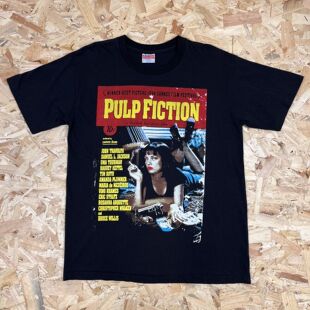 昆汀电影低俗小说封面女郎vintage高街潮牌古着感纯棉短袖男女T恤