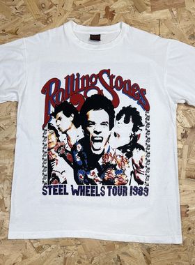 The Rolling Stones滚石乐队欧美复古摇滚hiphop嘻哈潮流短袖T恤