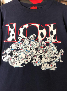 101忠狗Dalmatians周边印花短袖男女情侣款vtg高街美式复古T恤潮