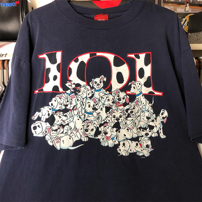 101忠狗短袖美式复古情侣款T恤潮