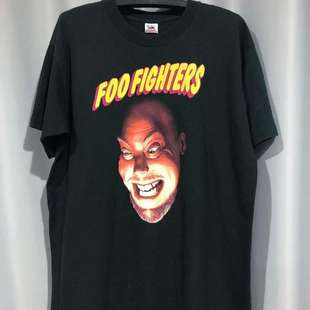 Foo Fighters喷火战机乐队美式复古摇滚oversize高街潮牌短袖T恤