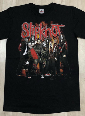 Slipknot活结乐队重金属摇滚美式复古VTG高街休闲潮牌纯棉短袖T恤