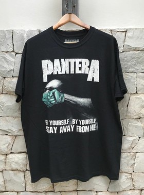 Pantera潘多拉乐队美式复古摇滚短袖vintage高街潮牌宽松纯棉T恤