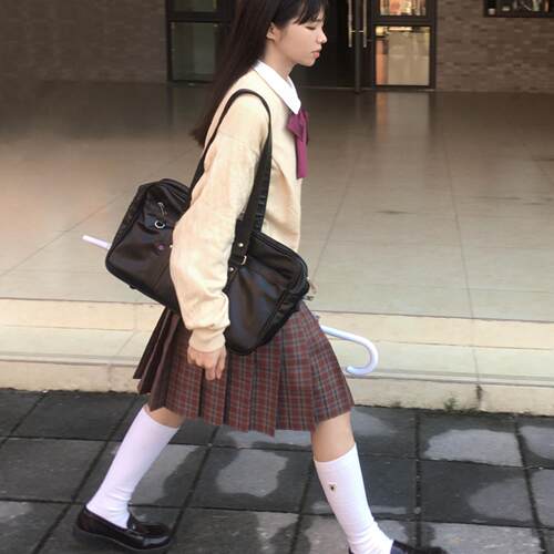 KIKYO花火桔梗JK红格裙清仓jk