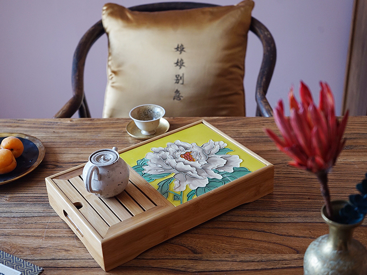 储水茶盘实木家用托盘茶具陶瓷茶台干泡台茶海长方形托盘中式简约