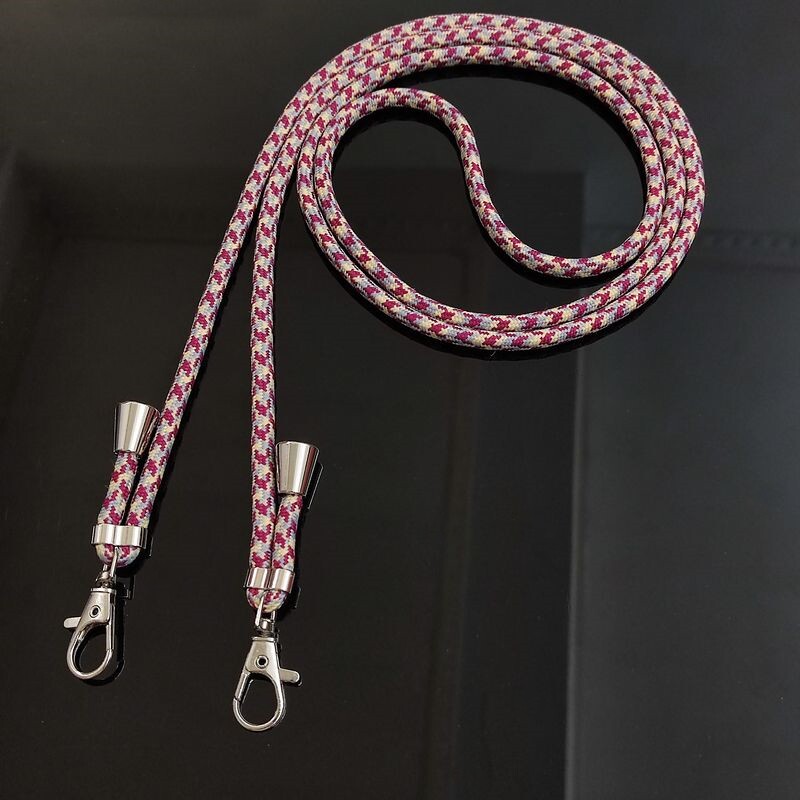 手机斜挎绳背带可调节双钩挂绳挂脖长款女肩带挂件包包配件编织绳