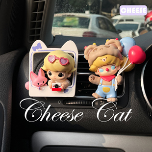 正版 饰夹扩香 泡泡玛特车载出风口香薰dimoo约会日系列汽车空调装