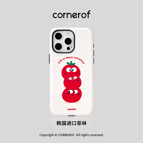 cornerof磁吸韩国进口菲林适用iPhone16promax手机壳苹果15pro原创14pro二合一13新款女12可爱番茄插画