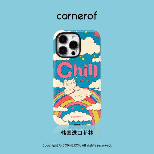 cornerof原创磁吸适用iPhone15promax手机壳14pro苹果13蓝色16pro猫12全包二合一菲林新款高级复古17promax