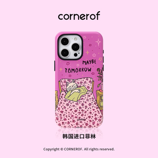 cornerof原创磁吸适用iPhone15promax手机壳14pro苹果13睡觉猫咪12全包11二合一菲林xsmaxr新款高级17promax