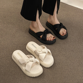 仙女风交叉沙滩鞋 厚底拖鞋 时尚 外穿2024年新款 网红外出凉拖 女夏季