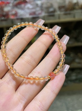 天然黄塔晶手链女款单圈时尚百搭饰品礼物送女友闺蜜5mm