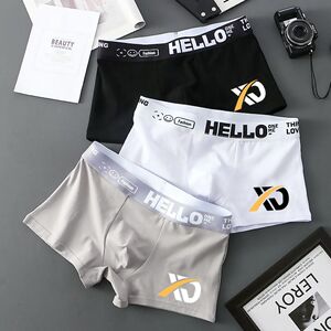 优质3条装男士内裤男生纯棉透气宽松平角裤衩运动潮流四角短裤头