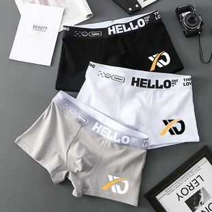 衩运动潮流四角短裤 优质3条装 男生纯棉透气宽松平角裤 内裤 头 男士