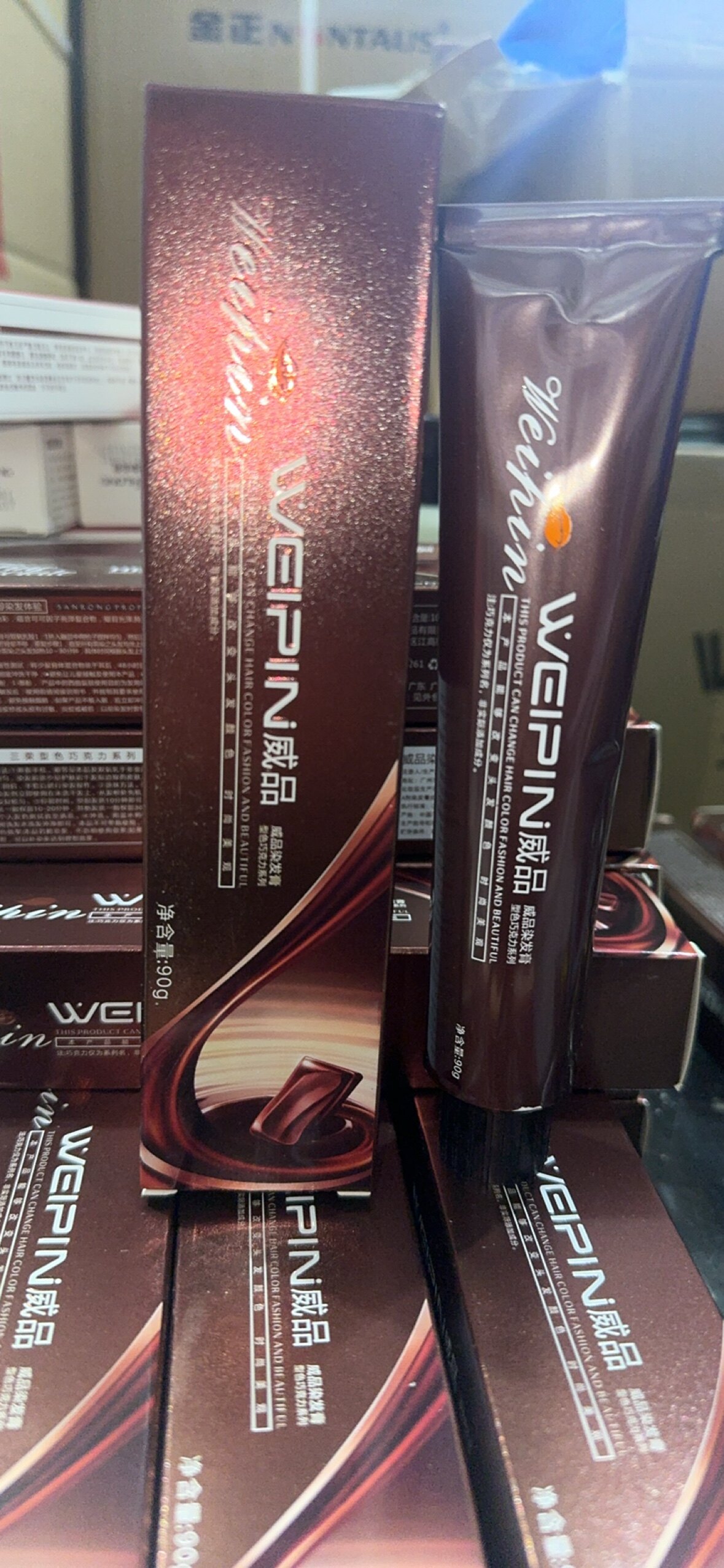 三荣巧克力染发膏盖白发多段色一步到位美发店单支染膏理发店色膏