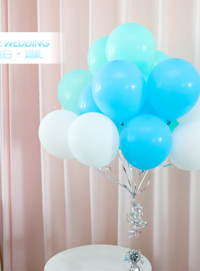 气球飘空蒂芙尼蓝色气球婚礼婚房布置装饰10寸薄荷绿亚光告白气球