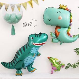饰用品 儿童一周岁恐龙主题大号生日铝膜气球派对场景背景墙布置装