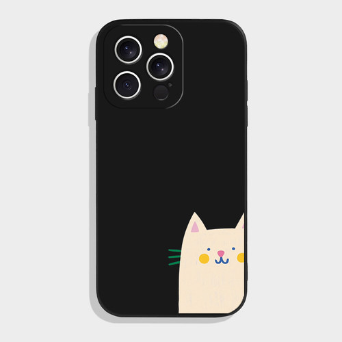躲猫猫小众黑色可爱趣味手机壳